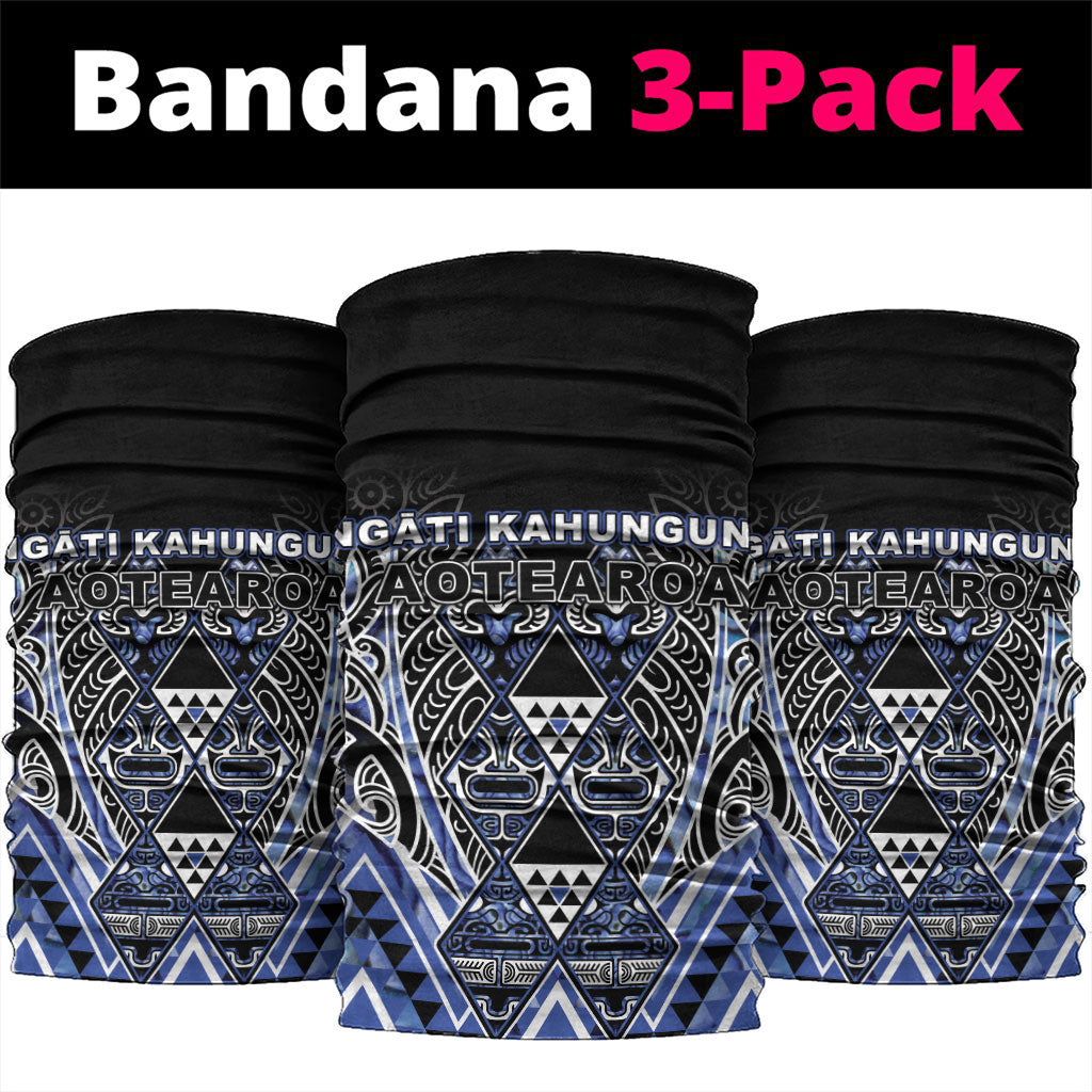 Aotearoa Ngati Kahungunu Neck Gaiter Maori Tribal Blue Paua Shell Pattern