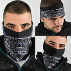 Aotearoa Ngati Kahungunu Neck Gaiter Maori Tribal Blue Paua Shell Pattern