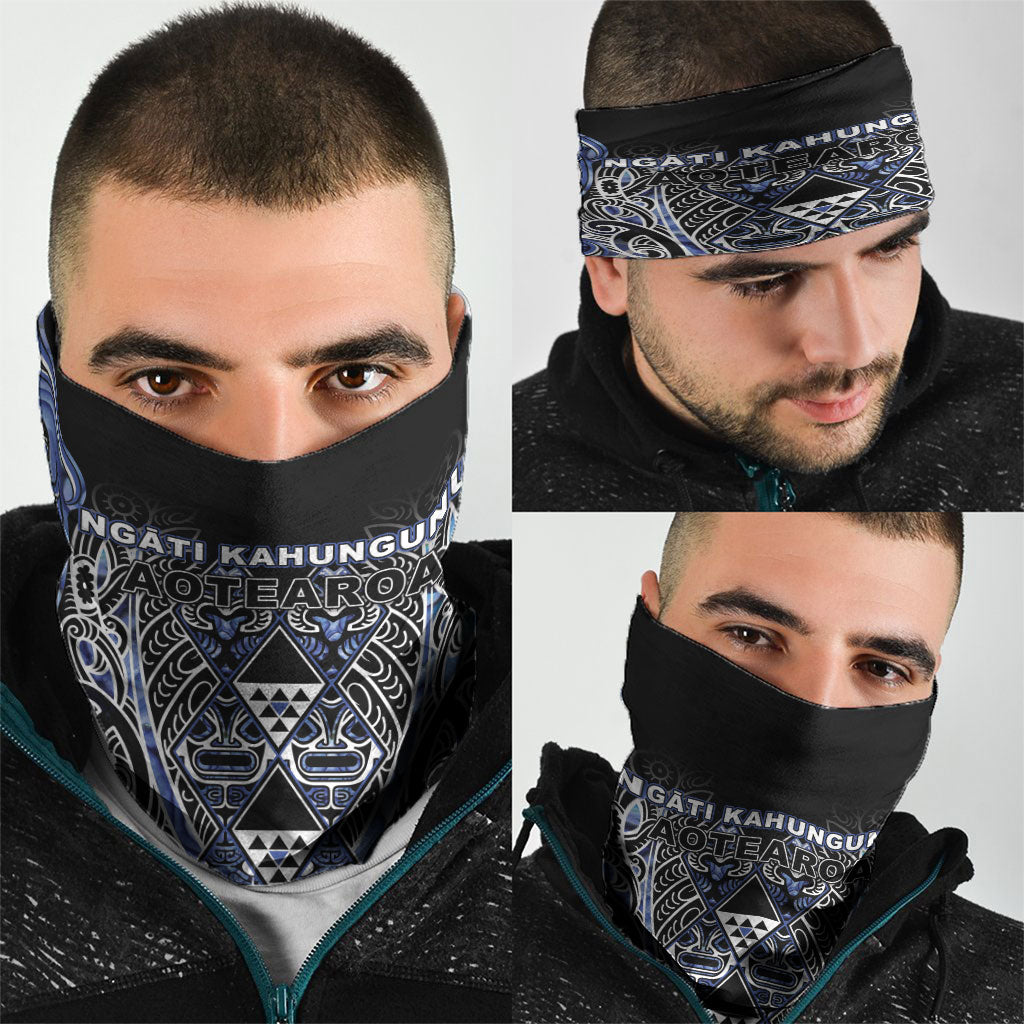 Aotearoa Ngati Kahungunu Neck Gaiter Maori Tribal Blue Paua Shell Pattern