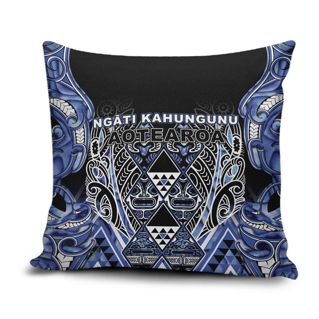 Aotearoa Ngati Kahungunu Pillow Cover Maori Tribal Blue Paua Shell Pattern