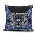 Aotearoa Ngati Kahungunu Pillow Cover Maori Tribal Blue Paua Shell Pattern