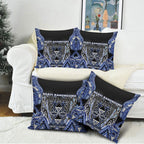 Aotearoa Ngati Kahungunu Pillow Cover Maori Tribal Blue Paua Shell Pattern