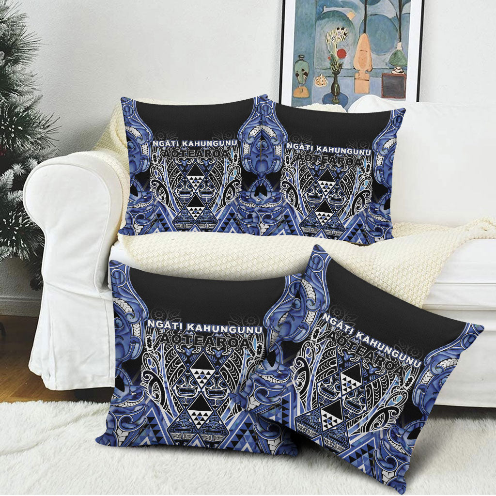 Aotearoa Ngati Kahungunu Pillow Cover Maori Tribal Blue Paua Shell Pattern