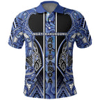 Aotearoa Ngati Kahungunu Polo Shirt Maori Tribal Blue Paua Shell Pattern