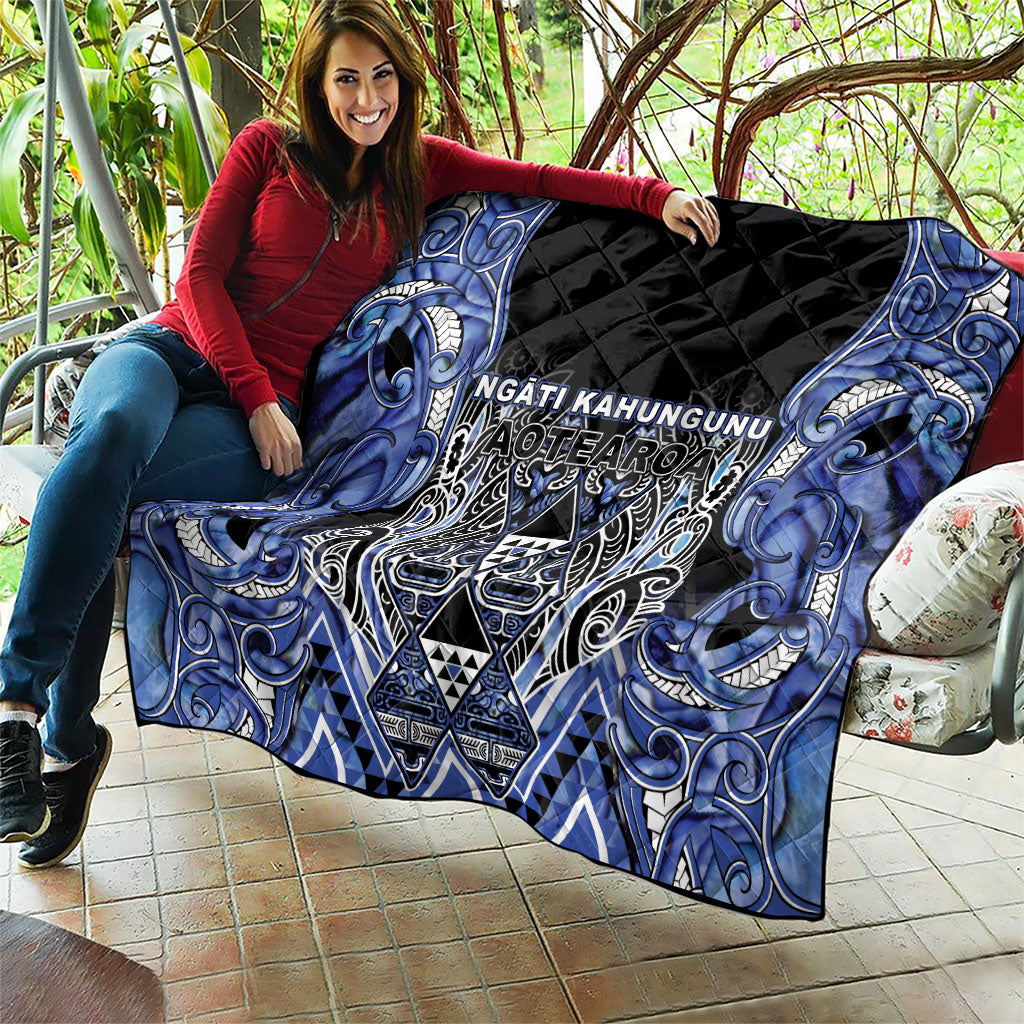 Aotearoa Ngati Kahungunu Quilt Maori Tribal Blue Paua Shell Pattern
