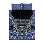 Aotearoa Ngati Kahungunu Quilt Bed Set Maori Tribal Blue Paua Shell Pattern