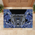 Aotearoa Ngati Kahungunu Rubber Doormat Maori Tribal Blue Paua Shell Pattern