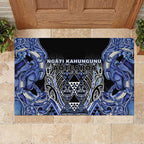 Aotearoa Ngati Kahungunu Rubber Doormat Maori Tribal Blue Paua Shell Pattern