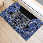 Aotearoa Ngati Kahungunu Rubber Doormat Maori Tribal Blue Paua Shell Pattern