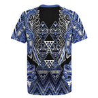 Aotearoa Ngati Kahungunu Rugby Jersey Maori Tribal Blue Paua Shell Pattern