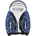 Aotearoa Ngati Kahungunu Sherpa Hoodie Maori Tribal Blue Paua Shell Pattern