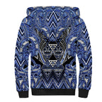 Aotearoa Ngati Kahungunu Sherpa Hoodie Maori Tribal Blue Paua Shell Pattern
