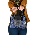 Aotearoa Ngati Kahungunu Shoulder Handbag Maori Tribal Blue Paua Shell Pattern