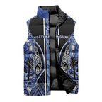 Aotearoa Ngati Kahungunu Sleeveless Puffer Jacket Maori Tribal Blue Paua Shell Pattern