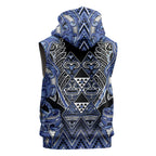 Aotearoa Ngati Kahungunu Sleeveless Zip Hoodie Maori Tribal Blue Paua Shell Pattern
