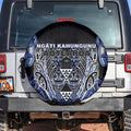 Aotearoa Ngati Kahungunu Spare Tire Cover Maori Tribal Blue Paua Shell Pattern