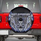 Aotearoa Ngati Kahungunu Spare Tire Cover Maori Tribal Blue Paua Shell Pattern