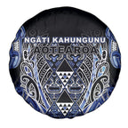 Aotearoa Ngati Kahungunu Spare Tire Cover Maori Tribal Blue Paua Shell Pattern