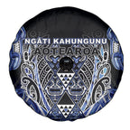 Aotearoa Ngati Kahungunu Spare Tire Cover Maori Tribal Blue Paua Shell Pattern