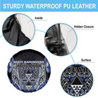 Aotearoa Ngati Kahungunu Spare Tire Cover Maori Tribal Blue Paua Shell Pattern