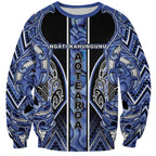 Aotearoa Ngati Kahungunu Sweatshirt Maori Tribal Blue Paua Shell Pattern