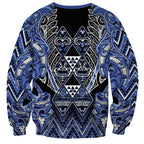 Aotearoa Ngati Kahungunu Sweatshirt Maori Tribal Blue Paua Shell Pattern