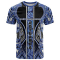 Aotearoa Ngati Kahungunu T Shirt Maori Tribal Blue Paua Shell Pattern