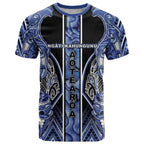 Aotearoa Ngati Kahungunu T Shirt Maori Tribal Blue Paua Shell Pattern