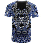 Aotearoa Ngati Kahungunu T Shirt Maori Tribal Blue Paua Shell Pattern