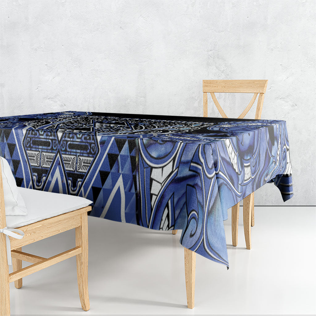 Aotearoa Ngati Kahungunu Tablecloth Maori Tribal Blue Paua Shell Pattern