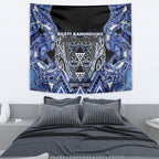 Aotearoa Ngati Kahungunu Tapestry Maori Tribal Blue Paua Shell Pattern