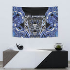 Aotearoa Ngati Kahungunu Tapestry Maori Tribal Blue Paua Shell Pattern