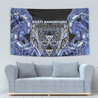 Aotearoa Ngati Kahungunu Tapestry Maori Tribal Blue Paua Shell Pattern
