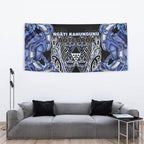 Aotearoa Ngati Kahungunu Tapestry Maori Tribal Blue Paua Shell Pattern
