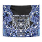 Aotearoa Ngati Kahungunu Tapestry Maori Tribal Blue Paua Shell Pattern
