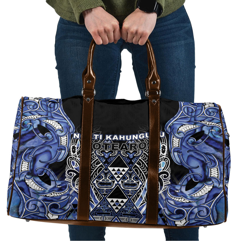 Aotearoa Ngati Kahungunu Travel Bag Maori Tribal Blue Paua Shell Pattern