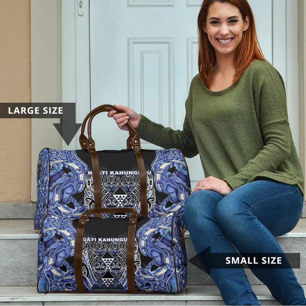 Aotearoa Ngati Kahungunu Travel Bag Maori Tribal Blue Paua Shell Pattern