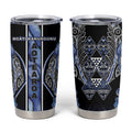 Aotearoa Ngati Kahungunu Tumbler Cup Maori Tribal Blue Paua Shell Pattern