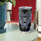 Aotearoa Ngati Kahungunu Tumbler Cup Maori Tribal Blue Paua Shell Pattern