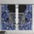 Aotearoa Ngati Kahungunu Window Curtain Maori Tribal Blue Paua Shell Pattern