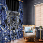 Aotearoa Ngati Kahungunu Window Curtain Maori Tribal Blue Paua Shell Pattern