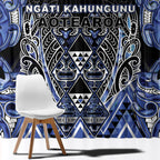 Aotearoa Ngati Kahungunu Window Curtain Maori Tribal Blue Paua Shell Pattern