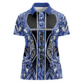 Aotearoa Ngati Kahungunu Women Polo Shirt Maori Tribal Blue Paua Shell Pattern