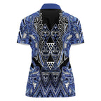 Aotearoa Ngati Kahungunu Women Polo Shirt Maori Tribal Blue Paua Shell Pattern