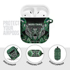 Aotearoa Ngai Tahu AirPods Case Maori Tribal Dark Green Paua Shell Pattern