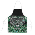 Aotearoa Ngai Tahu Apron Maori Tribal Dark Green Paua Shell Pattern