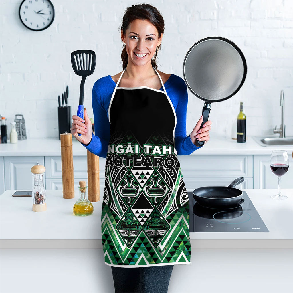 Aotearoa Ngai Tahu Apron Maori Tribal Dark Green Paua Shell Pattern