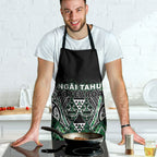Aotearoa Ngai Tahu Apron Maori Tribal Dark Green Paua Shell Pattern