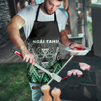 Aotearoa Ngai Tahu Apron Maori Tribal Dark Green Paua Shell Pattern