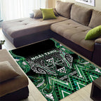 Aotearoa Ngai Tahu Area Rug Maori Tribal Dark Green Paua Shell Pattern